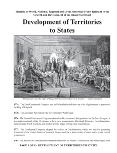 Development of Territories to States