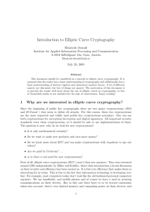 Introduction to Elliptic Curve Cryptography