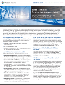 Sales Tax Rates for Oracle E-Business Suite