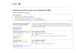 UK Schools of Architecture with courses validated by the RIBA