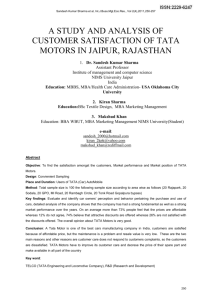 a study and analysis of customer satisfaction of tata motors