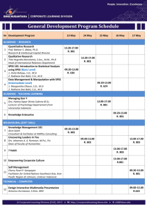 General Development Program Schedule