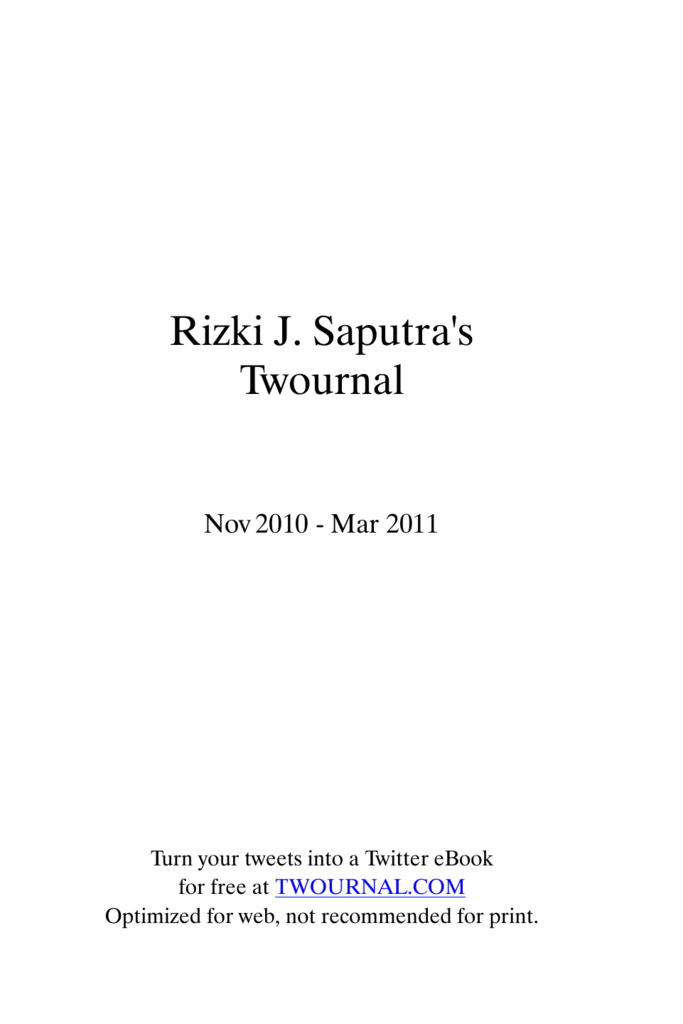 Rizki J Saputra s Twournal