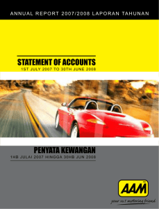 statement of accounts penyata kewangan