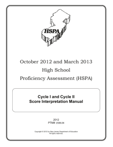 October 2012 and March 2013 High School Proficiency Assessment