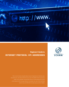 Beginner's Guide to INTERNET PROTOCOL (IP) ADDRESSES