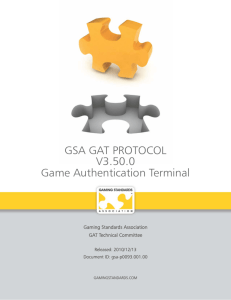 GSA GAT PROTOCOL V3.50.0 Game Authentication Terminal