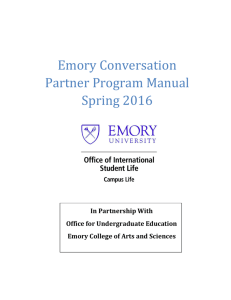 Emory Conversation Partner Program Manual Spring 2016