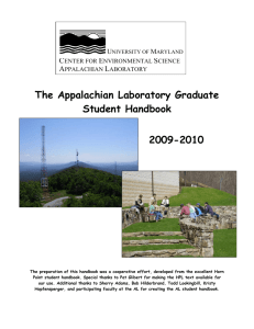 The Appalachian Laboratory Graduate Student Handbook 2009-2010