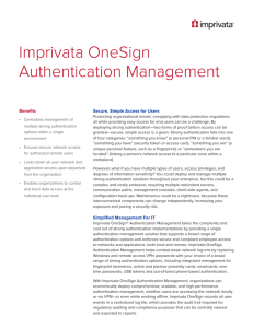 Imprivata OneSign Authentication Management