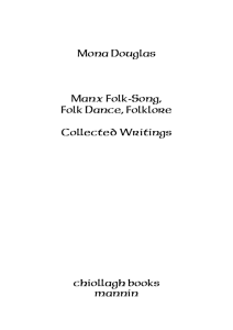 Mona Douglas Manx Folk-Song, Folk Dance, Folklore Collected