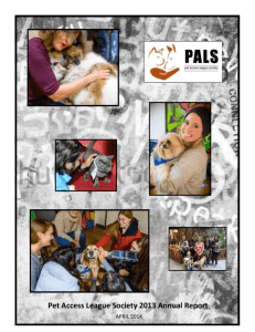 Pet Access League Society 2013 Annual Report