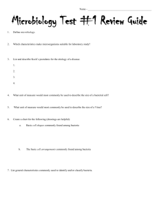 Microbiology Test #1 Review Guide