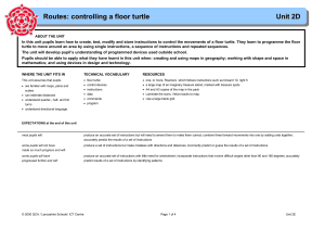 Routes: controlling a floor turtle Unit 2D