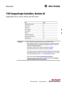 1769 CompactLogix Controllers, Revision 20 Release Notes
