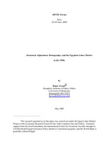 Structural Adjustment, Demography, and the Egyptian Labor Market