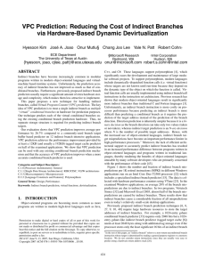 VPC Prediction: Reducing the Cost of Indirect Branches via