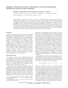 Enthalpies of Formation and Strain of Chlorobenzoic Acids from