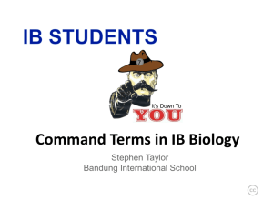 Command Terms in IB Biology