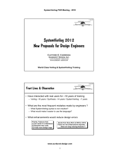 SystemVerilog 2012 New Proposals for Design Engineers