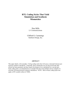 RTL Coding Styles That Yield Simulation and Synthesis