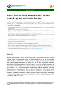 Spatial distribution of Madeira Island Laurisilva endemic spiders