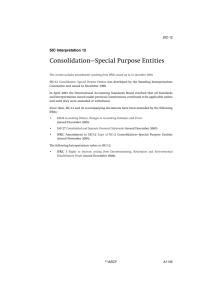 Consolidation—Special Purpose Entities