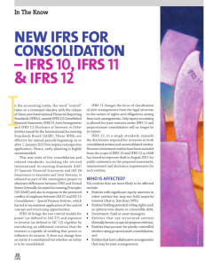 NEW IFRS FOR CONSOLIDATION – IFRS 10, IFRS 11 & IFRS 12