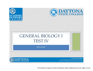 General Biology I Test 4 Review Presentation