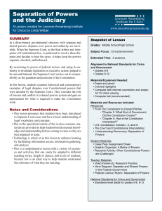 Separation of Powers and the Judiciary