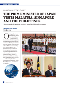 the prime minister of japan visits malaysia, singapore and the