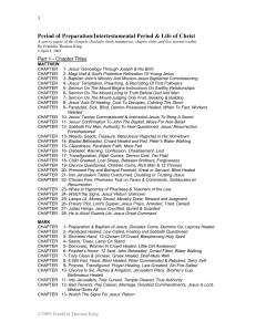 Period of Preparation/Intertestamental Period & Life of