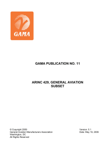 gama publication no. 11 arinc 429, general aviation subset