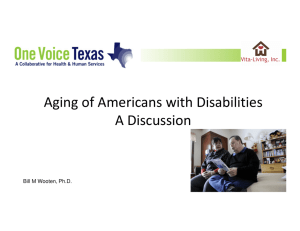 Aging of Americans with Disabilities A Discussion