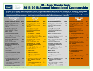 Sponsorship Opportunities for 2015-16