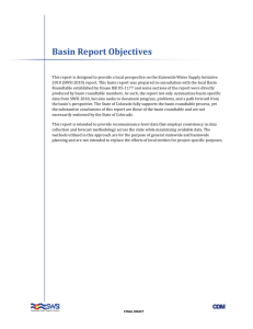 Basin Report Objectives - Colorado Water Conservation Board