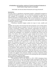 A Profitability and Cash Flow Analysis of Typical Greenhouse