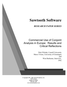 Commercial Use of Conjoint Analysis in Europe