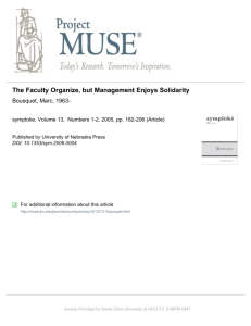 The Faculty Organize, but Management Enjoys