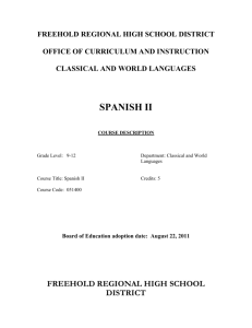 spanish ii - Freehold Regional High School District