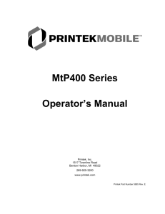 MtP400 Operator's Manual