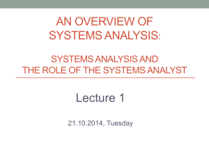 An Overview of Systems Analysis