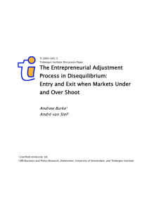 The Entrepreneurial Adjustment Process in Disequilibrium