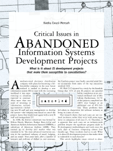 Critical issues in abandoned information systems development
