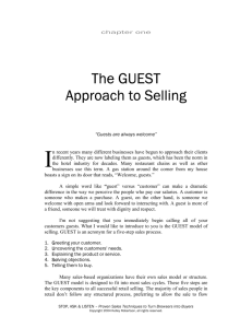 The GUEST Approach to Selling