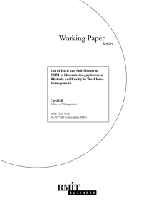 Use of hard and Soft models of HRM to illustrate