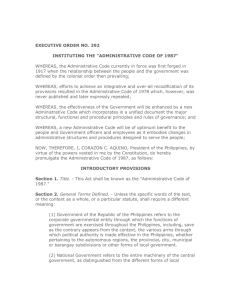 ADMINISTRATIVE CODE OF 1987