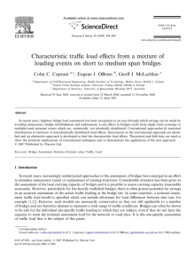 Characteristic traffic load effects from a mixture of loading events on