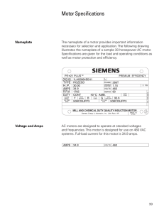 Motor Specifications - Industrial AC Drives