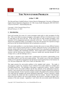 the newsvendor problem - Clamshell Beach Press